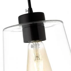 Clark I 1-Light Black Pendant with Clear Glass Shade by OVE Decors -Kenroy Home Sales black ove decors chandeliers 15lper cla108 p 44 1000