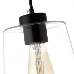 Clark I 1-Light Black Pendant with Clear Glass Shade by OVE Decors -Kenroy Home Sales black ove decors chandeliers 15lper cla108 p fa 1000