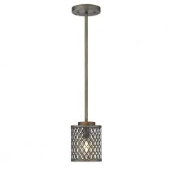 Lance 1-Light Black Mini Pendant by OVE Decors