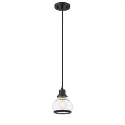 Theodore 1-Light Black Mini Pendant with Clear Glass Shade by OVE Decors 10 Theodore 1-Light Black Mini Pendant with Clear Glass Shade by OVE Decors -Kenroy Home Sales black ove decors pendant lights 15lpe the106 pb c3 1000