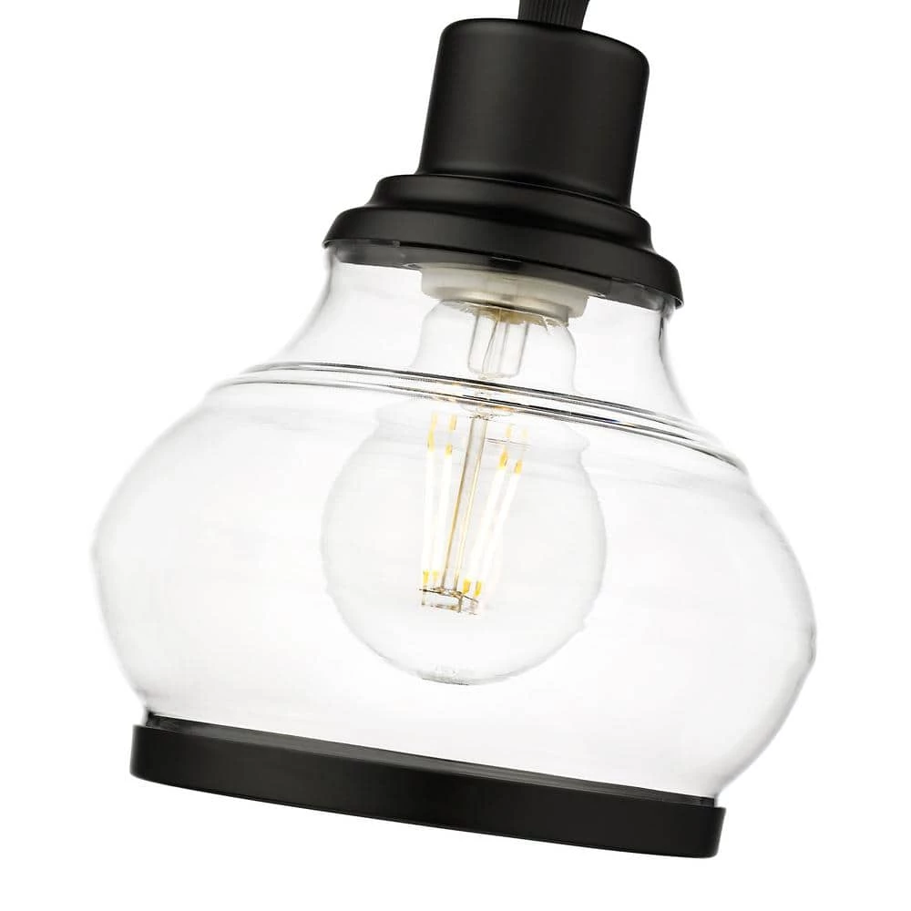 Theodore 1-Light Black Mini Pendant with Clear Glass Shade by OVE Decors 8 Theodore 1-Light Black Mini Pendant with Clear Glass Shade by OVE Decors - Image 6