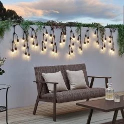 Fence 27.5 ft. Plug-In S14 Bulbs String Light by OVE Decors -Kenroy Home Sales black ove decors string lights 15lst fenc28 rb 1f 1000