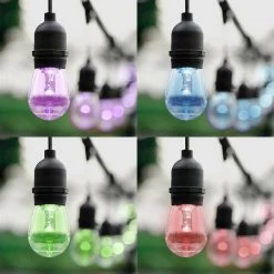 Outdoor 24 ft. Plug-In S14 Bulbs RGB String Light II with Remote Control by OVE Decors 13 Outdoor 24 ft. Plug-In S14 Bulbs RGB String Light II with Remote Control by OVE Decors -Kenroy Home Sales black ove decors string lights 15lst s14224 rb 66 1000