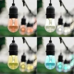 Outdoor 24 ft. Plug-In S14 Bulbs RGB String Light II with Remote Control by OVE Decors 19 Outdoor 24 ft. Plug-In S14 Bulbs RGB String Light II with Remote Control by OVE Decors -Kenroy Home Sales black ove decors string lights 15lst s14224 rb 76 1000