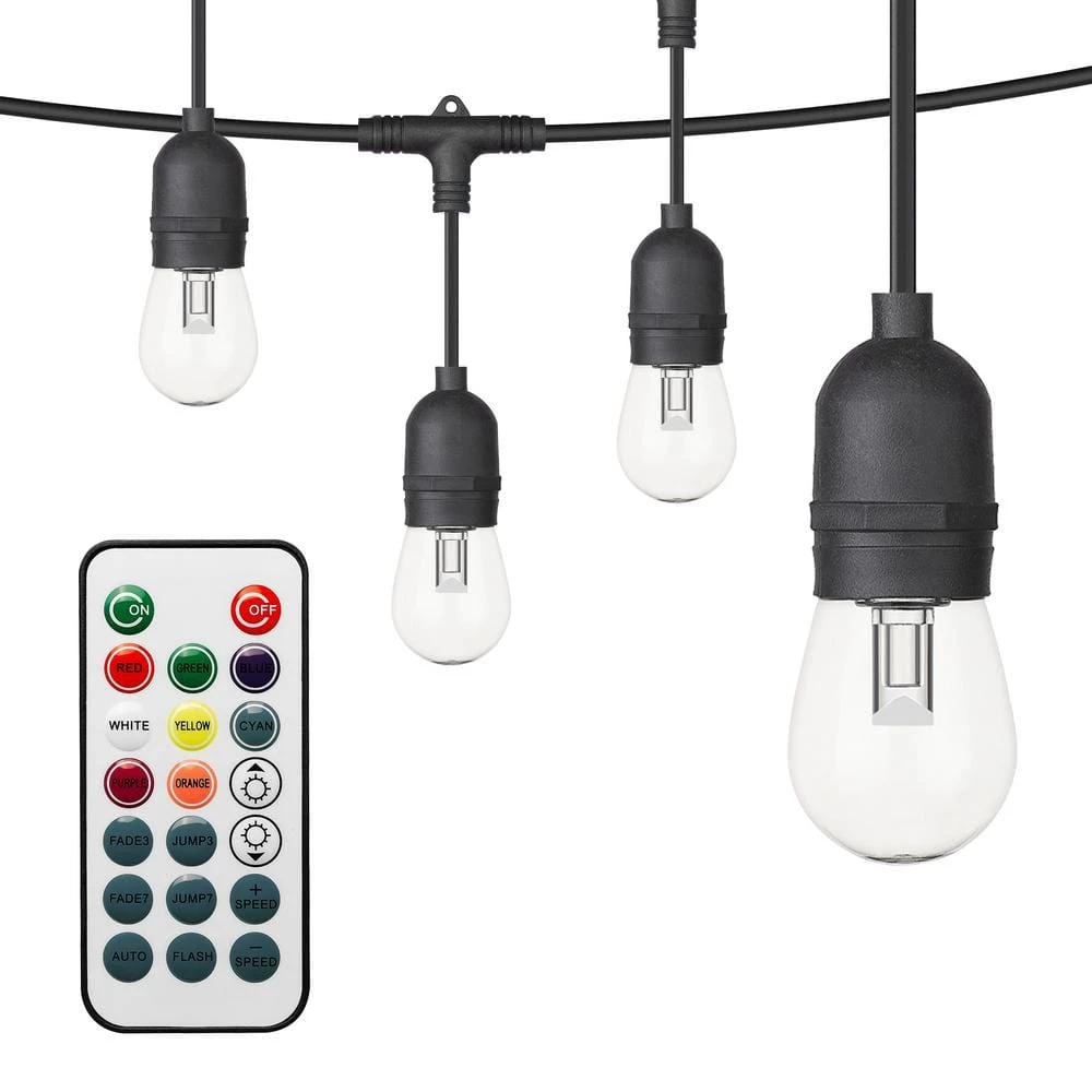 Outdoor 24 ft. Plug-In S14 Bulbs RGB String Light II with Remote Control by OVE Decors 10 Outdoor 24 ft. Plug-In S14 Bulbs RGB String Light II with Remote Control by OVE Decors - Image 8