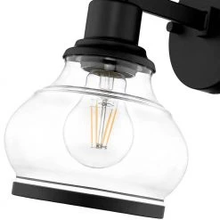 Theodore 6 in. 1-Light Black Vanity Light with Clear Glass Shade by OVE Decors -Kenroy Home Sales black ove decors vanity lighting 15lva the506 pb 1f 1000