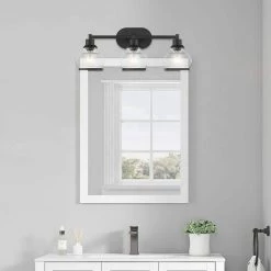 Theodore VIII 7.1 in, Painted Black Bathroom Vanity Light with Clear Glass Shades by OVE Decors 13 Theodore VIII 7.1 in, Painted Black Bathroom Vanity Light with Clear Glass Shades by OVE Decors -Kenroy Home Sales black ove decors vanity lighting 15lva the824 p 31 1000