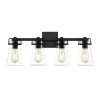 Clark IV 24.4 in. W 4-Light Black Vanity Light with Clear Glass Shades by OVE Decors -Kenroy Home Sales black ove decors vanity lighting 15lvar cla424 p 64 1000