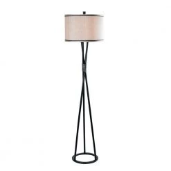 Mariah 60 in. Black Floor Lamp with Silver Accents by Kenroy Home