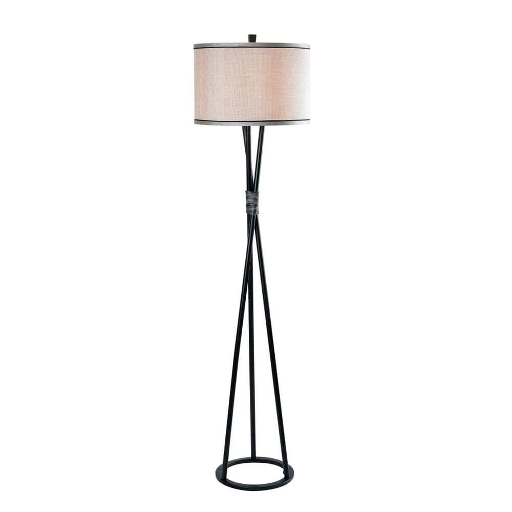 Mariah 60 in. Black Floor Lamp with Silver Accents by Kenroy Home 3 Mariah 60 in. Black Floor Lamp with Silver Accents by Kenroy Home