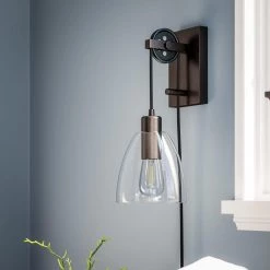 Edis 1-Light Bronze Sconce by Kenroy Home -Kenroy Home Sales blackened oil rubbed bronze finish kenroy home wall sconces 92098orb 1f 1000