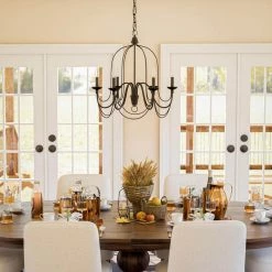 Pannier 6-Light Oil-Rubbed Bronze with Silver Highlights Chandelier by Kenroy Home -Kenroy Home Sales blackened oil rubbed bronze kenroy home chandeliers 93066orb 1f 1000