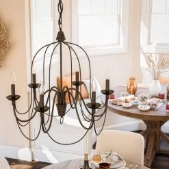 Pannier 6-Light Oil-Rubbed Bronze with Silver Highlights Chandelier by Kenroy Home -Kenroy Home Sales blackened oil rubbed bronze kenroy home chandeliers 93066orb 44 1000