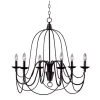 Pannier 6-Light Oil-Rubbed Bronze with Silver Highlights Chandelier by Kenroy Home -Kenroy Home Sales blackened oil rubbed bronze kenroy home chandeliers 93066orb 64 1000