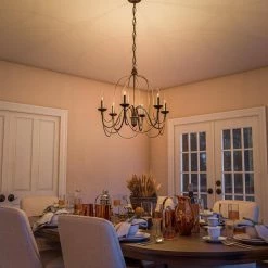 Pannier 6-Light Oil-Rubbed Bronze with Silver Highlights Chandelier by Kenroy Home -Kenroy Home Sales blackened oil rubbed bronze kenroy home chandeliers 93066orb fa 1000