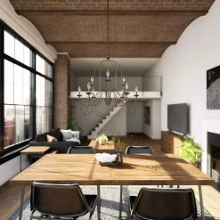 Pannier 9-Light Oil-Rubbed Bronze with Silver Highlights Chandelier by Kenroy Home -Kenroy Home Sales blackened oil rubbed bronze kenroy home chandeliers 93069orb 1d 1000