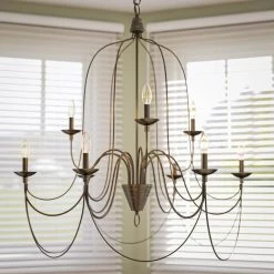 Pannier 9-Light Oil-Rubbed Bronze with Silver Highlights Chandelier by Kenroy Home -Kenroy Home Sales blackened oil rubbed bronze kenroy home chandeliers 93069orb 4f 1000