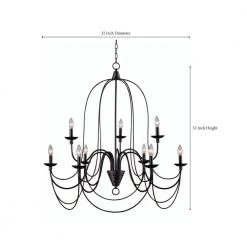 Pannier 9-Light Oil-Rubbed Bronze with Silver Highlights Chandelier by Kenroy Home -Kenroy Home Sales blackened oil rubbed bronze kenroy home chandeliers 93069orb c3 1000