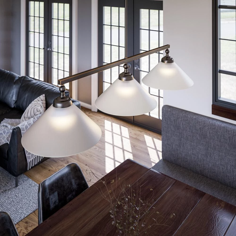 Conical 3-Light Oil Rubbed Bronze Pendant by Kenroy Home 4 Conical 3-Light Oil Rubbed Bronze Pendant by Kenroy Home - Image 2