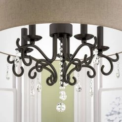 Lucille 5-Light Bronze Chandelier with Cotton Fabric Shade by Kenroy Home 15 Lucille 5-Light Bronze Chandelier with Cotton Fabric Shade by Kenroy Home -Kenroy Home Sales blackened oil rubbed bronze kenroy home chandeliers 93368orb fa 1000