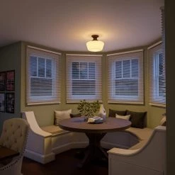 Cambridge 1-Light Bronze Flush Mount by Kenroy Home -Kenroy Home Sales blackened oil rubbed bronze kenroy home flush mount lights 93660orb 76 1000