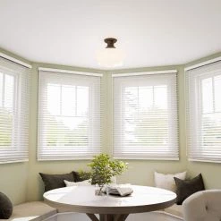 Cambridge 1-Light Bronze Flush Mount by Kenroy Home -Kenroy Home Sales blackened oil rubbed bronze kenroy home flush mount lights 93660orb c3 1000