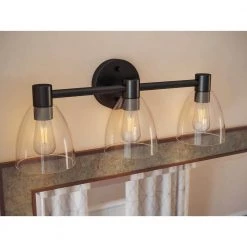 Edis 3 Light Bronze Vanity Light by Kenroy Home 12 Edis 3 Light Bronze Vanity Light by Kenroy Home -Kenroy Home Sales blackened oil rubbed bronze kenroy home vanity lighting 92093orb 44 1000