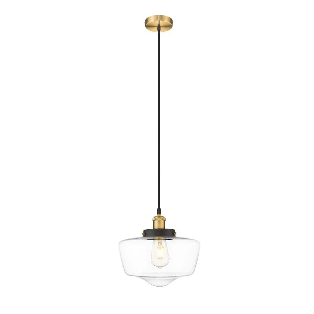 Sumaya 1-Light Brass and Black Mini Pendant with Glass Shade by OVE Decors 3 Sumaya 1-Light Brass and Black Mini Pendant with Glass Shade by OVE Decors