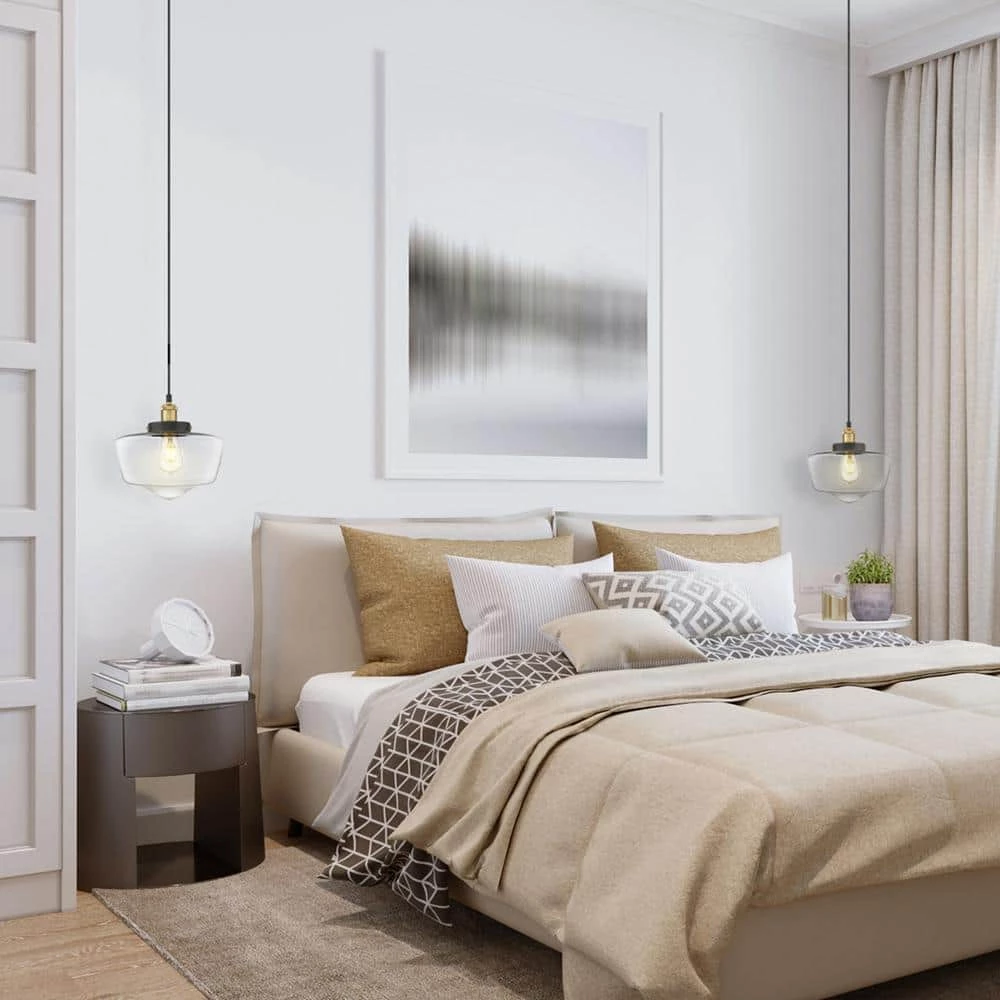 Sumaya 1-Light Brass and Black Mini Pendant with Glass Shade by OVE Decors 9 Sumaya 1-Light Brass and Black Mini Pendant with Glass Shade by OVE Decors - Image 7