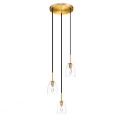 Vanessa 3-Light Brass Pendant with Glass Shade by OVE Decors 12 Vanessa 3-Light Brass Pendant with Glass Shade by OVE Decors -Kenroy Home Sales brass ove decors chandeliers 15lper vane12 l c3 1000