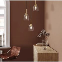 Romina 3-Light Brass Pendant with Glass Shade by OVE Decors -Kenroy Home Sales brass ove decors chandeliers romina p 3lt 31 1000