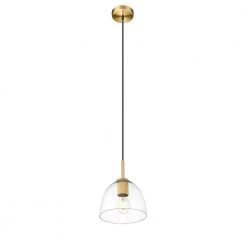 Romina 1-Light Brass Mini Pendant with Glass Shade by OVE Decors -Kenroy Home Sales brass ove decors pendant lights romina p 1lt 4f 1000