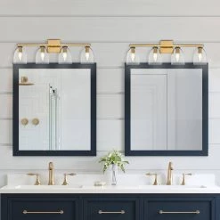 Romina 5 in. 4-Light Brass Vanity Light with Glass Shade by OVE Decors 17 Romina 5 in. 4-Light Brass Vanity Light with Glass Shade by OVE Decors -Kenroy Home Sales brass ove decors vanity lighting romina vl 4lt 31 1000