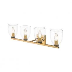 Romina 5 in. 4-Light Brass Vanity Light with Glass Shade by OVE Decors 13 Romina 5 in. 4-Light Brass Vanity Light with Glass Shade by OVE Decors -Kenroy Home Sales brass ove decors vanity lighting romina vl 4lt 4f 1000