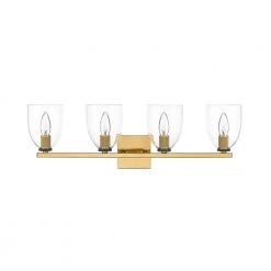 Romina 5 in. 4-Light Brass Vanity Light with Glass Shade by OVE Decors 12 Romina 5 in. 4-Light Brass Vanity Light with Glass Shade by OVE Decors -Kenroy Home Sales brass ove decors vanity lighting romina vl 4lt c3 1000