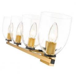 Romina 5 in. 4-Light Brass Vanity Light with Glass Shade by OVE Decors 16 Romina 5 in. 4-Light Brass Vanity Light with Glass Shade by OVE Decors -Kenroy Home Sales brass ove decors vanity lighting romina vl 4lt fa 1000