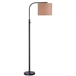 Bridgeton 63 in. Bronze Arc Floor Lamp WITH Tan Drum Shade by Kenroy Home
