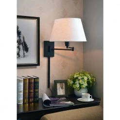 Simplicity 13 in. Bronze Wall Swing Arm Lamp by Kenroy Home -Kenroy Home Sales bronze kenroy home wall lamps 30110brz 31 1000