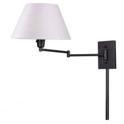 Simplicity 13 in. Bronze Wall Swing Arm Lamp by Kenroy Home