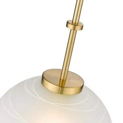 Atkin 1-Light Brushed Gold Globe Pendant Light with Frosted Glass Shade by OVE Decors -Kenroy Home Sales brushed gold ove decors chandeliers 15lpe atki10 lg 44 1000