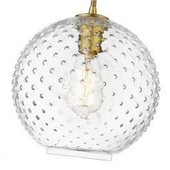 Manika 1-Light Brushed Gold Pendant with Clear Glass Shade by OVE Decors -Kenroy Home Sales brushed gold ove decors chandeliers 15lpe mani10 l c3 1000