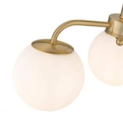 Melpark 3-Light Brushed Gold Semi-Flush Mount with Frosted Glass Shades by OVE Decors -Kenroy Home Sales brushed gold ove decors flush mount lights 15lsf melp15 lg 44 1000
