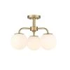 Melpark 3-Light Brushed Gold Semi-Flush Mount with Frosted Glass Shades by OVE Decors 2 Melpark 3-Light Brushed Gold Semi-Flush Mount with Frosted Glass Shades by OVE Decors -Kenroy Home Sales brushed gold ove decors flush mount lights 15lsf melp15 lg 64 1000