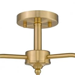 Melpark 3-Light Brushed Gold Semi-Flush Mount with Frosted Glass Shades by OVE Decors -Kenroy Home Sales brushed gold ove decors flush mount lights 15lsf melp15 lg fa 1000