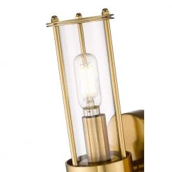Romex 4.72 in. W 2-Light Brushed Gold Vanity Light with Clear Glass Shade by OVE Decors 12 Romex 4.72 in. W 2-Light Brushed Gold Vanity Light with Clear Glass Shade by OVE Decors -Kenroy Home Sales brushed gold ove decors vanity lighting 15lva rome05 l 1f 1000