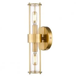 Romex 4.72 in. W 2-Light Brushed Gold Vanity Light with Clear Glass Shade by OVE Decors 10 Romex 4.72 in. W 2-Light Brushed Gold Vanity Light with Clear Glass Shade by OVE Decors -Kenroy Home Sales brushed gold ove decors vanity lighting 15lva rome05 l c3 1000