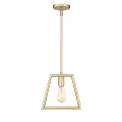 Adele 10 in. 1-Light Brushed Gold Painted Ceiling Pendant Light by OVE Decors
