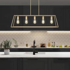 Adele 38 in. 5-Light Brushed Gold Painted Ceiling Pendant Light by OVE Decors 12 Adele 38 in. 5-Light Brushed Gold Painted Ceiling Pendant Light by OVE Decors -Kenroy Home Sales brushed gold painted ove decors chandeliers 15lpe ade238 pg 40 1000