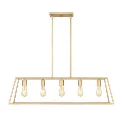 Adele 38 in. 5-Light Brushed Gold Painted Ceiling Pendant Light by OVE Decors