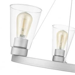 Lois V 3-Light Brushed Nickel Chandelier with Clear Glass Shades by OVE Decors -Kenroy Home Sales brushed nickel ove decors chandeliers 15lchr loi517 l 4f 1000